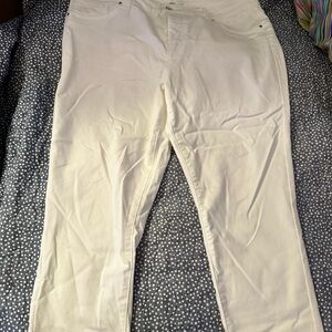 Workshop Republic Clothing Women's White Straight Leg Stretch Jeans